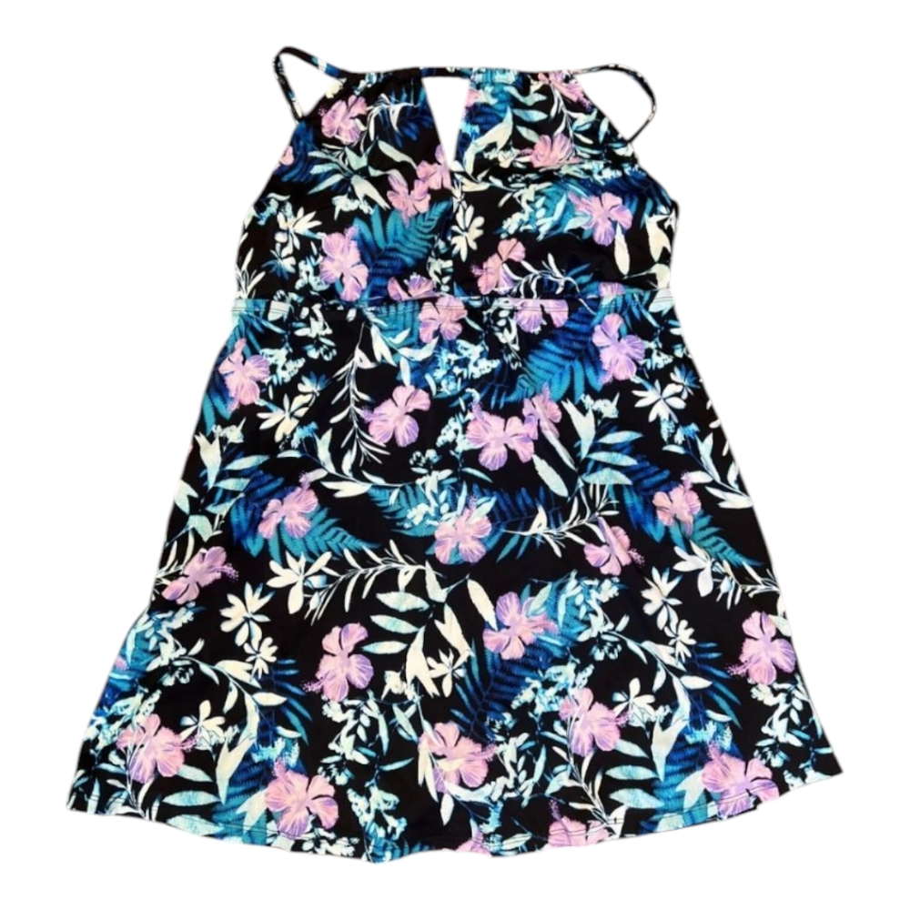 Swimsuits for All floral hi lo one piece Halter‎ bathing suit Dress plus size 18